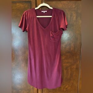 Another Love Deep Red V-Neck Dress